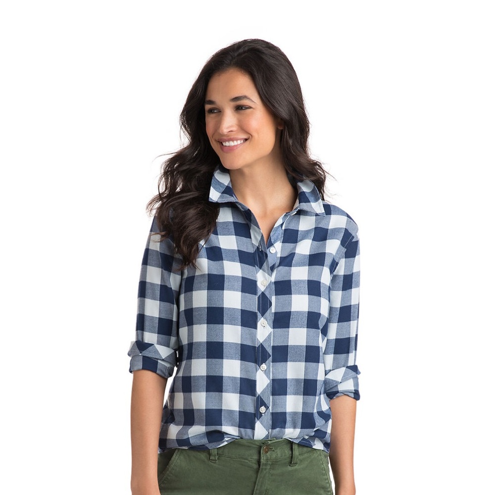 Relaxed Buffalo Check Performance Flannel Button Down size 4 vineyard vines